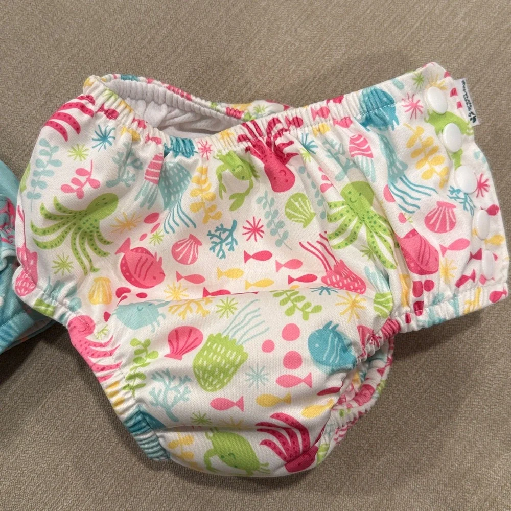 2 Green Sprouts Snap Reusable Absorbent Swimsuit Diapers